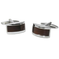 Запонки Lindenmann 10165 з коричневим котячим оком