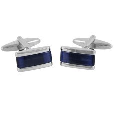 Запонки Lindenmann 10025 з синім котячим оком
