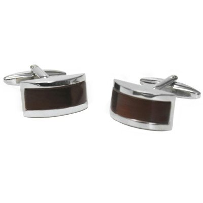 Запонки Lindenmann 10165 з коричневим котячим оком